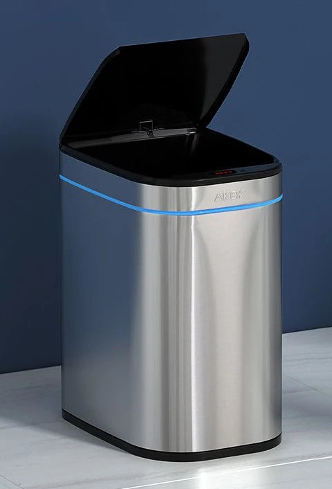 Smart Sensor Trash Can – Large Stainless Steel Waste Bin w/ Lid Sensor Trash Can Babs 12L Silver