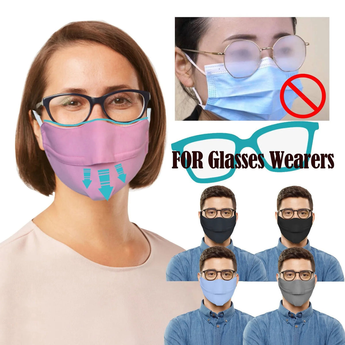 Reusable Breathable Face Mask – Anti-Fog for Glasses Wearers Reusable Face Mask Babs