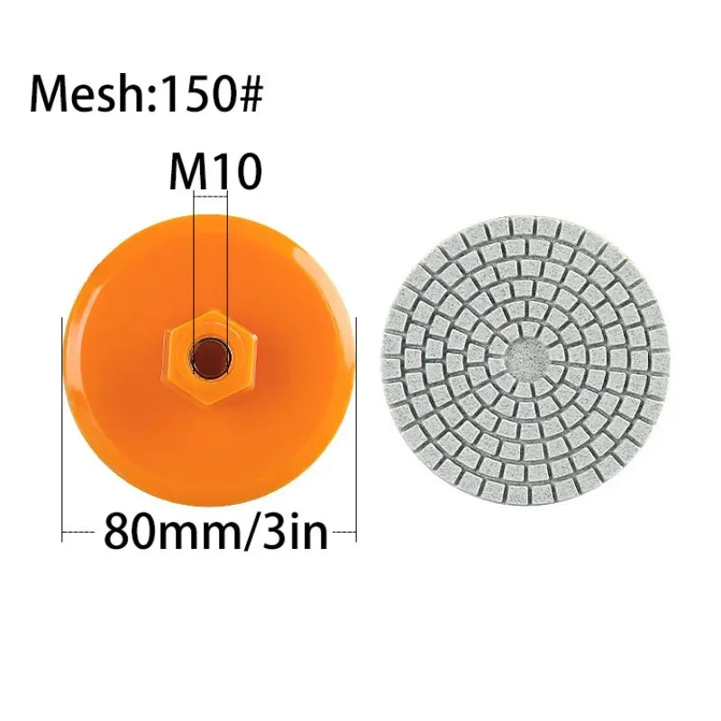 80mm 3" Polishing Pad Wet Dry Abrasive Disc for Marble & Granite Abrasive Polishing Disc Babs