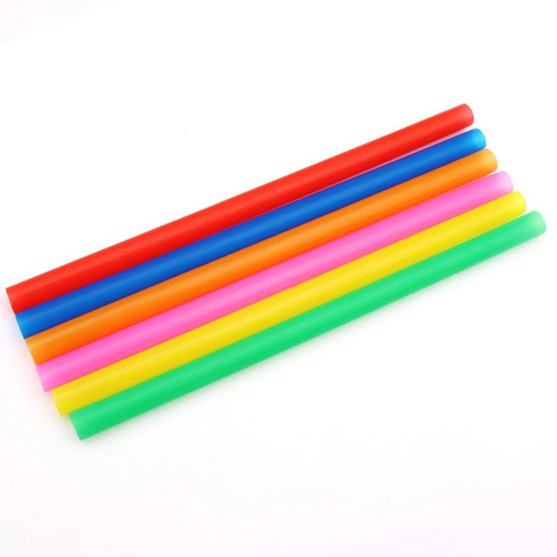 100pcs Wide Plastic Straws for Bubble Tea, Milkshake & Cocktails Disposable Drinking Straws Babs