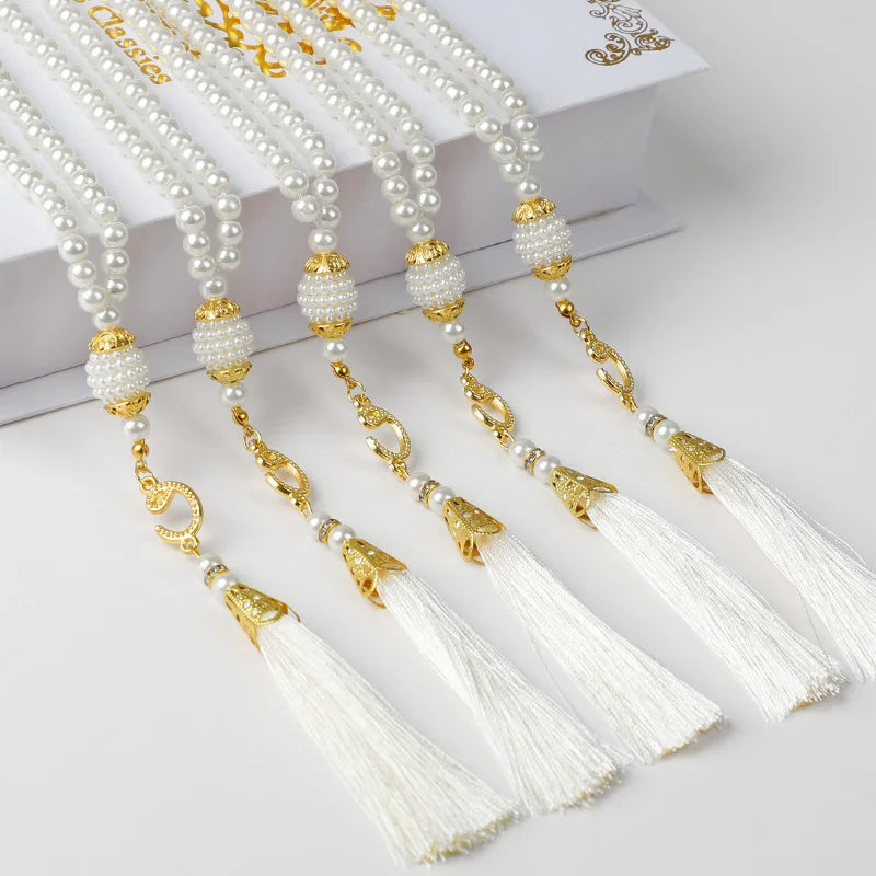 Muslim Prayer Beads 99 Pearl Charm Bracelet – Eid Ramadan Gift Prayer Bead Bracelet Babs