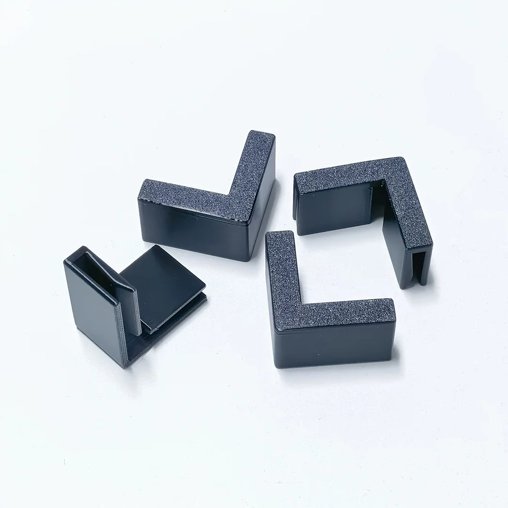 4pcs 3D Printed Right Angle Corner Clips – Box Edge Fasteners Corner Clip Fasteners Babs black