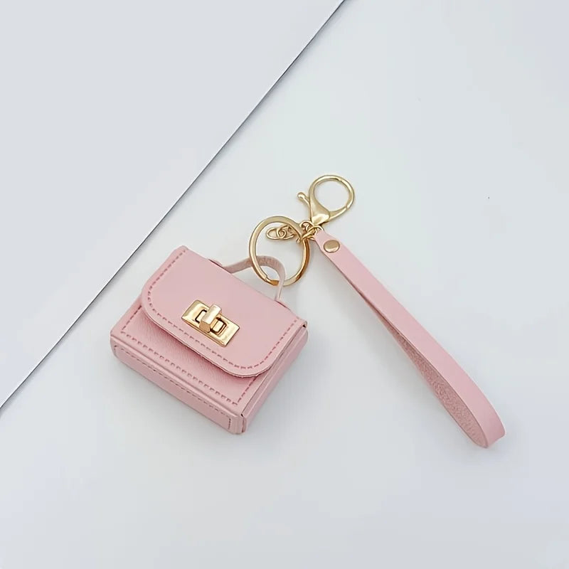 Mini Backpack Keychain PU Leather Makeup Coin Bag Organizer Mini Keychain Bag Babs
