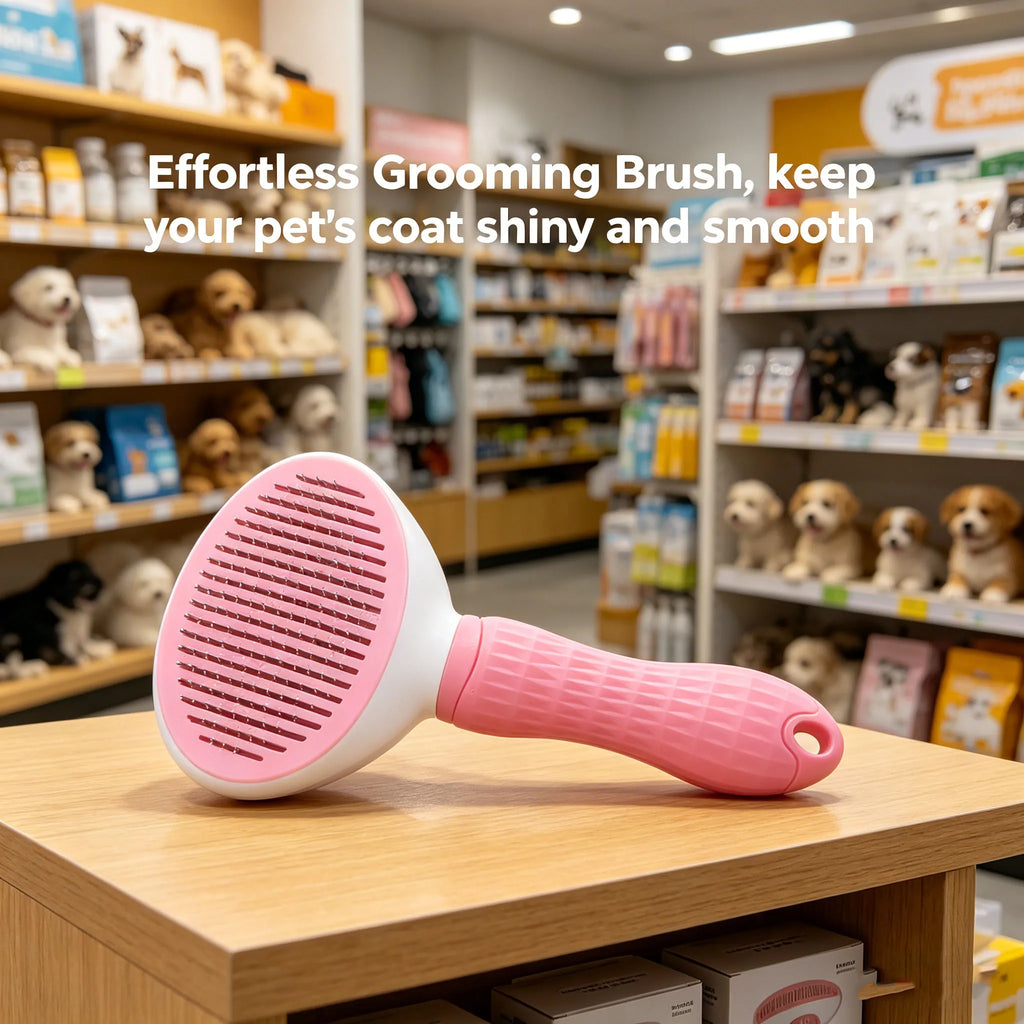Self-Cleaning Slicker Brush for Dogs & Cats | Non-Slip Handle Pet Grooming Brush Babs