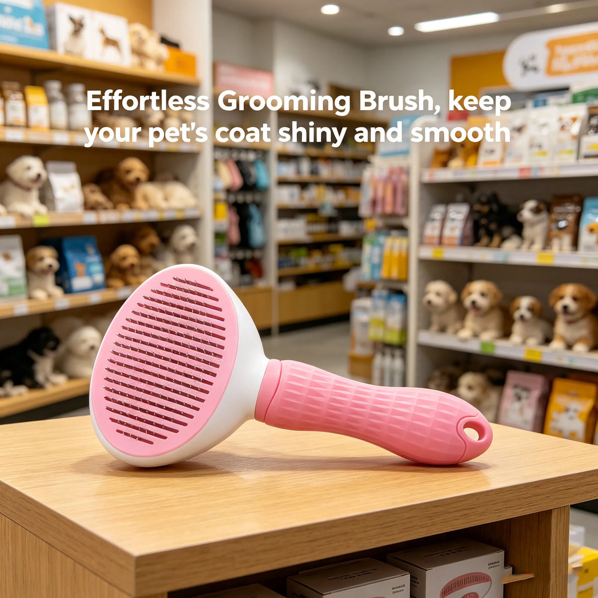 Self-Cleaning Slicker Brush for Dogs & Cats | Non-Slip Handle Pet Grooming Brush Babs
