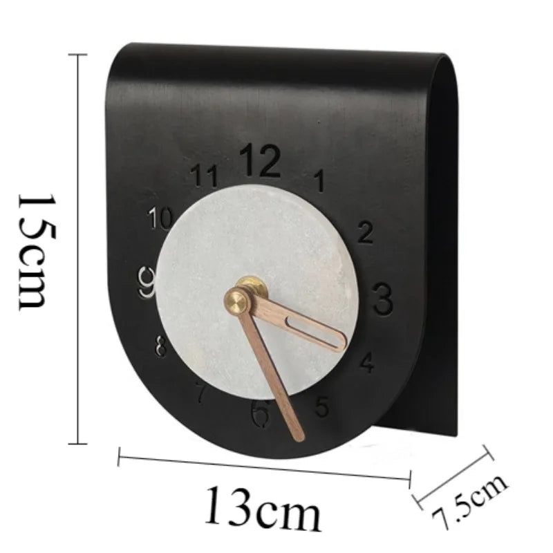 Metal Desk Clock – Modern Silent Quartz Tabletop Clock Decorative Desk Clock Babs Metal Style