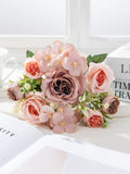 Artificial Silk Rose Bouquet for Wedding & Home Decor Artificial Flower Bouquet Babs color 3 1 pc