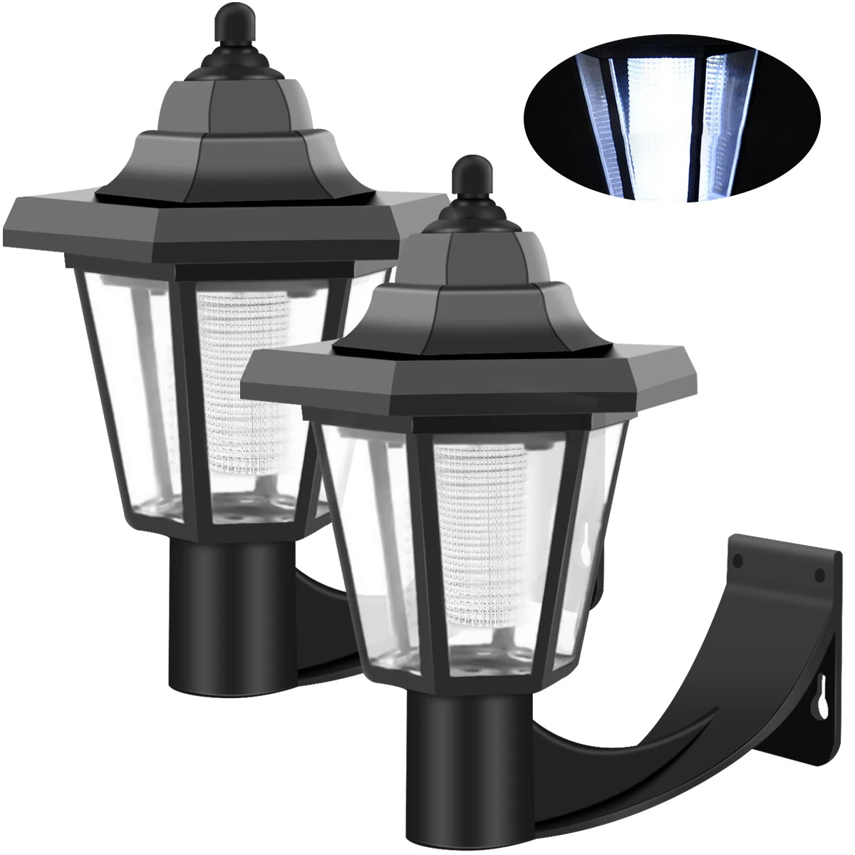 Solar Retro Hexagonal Lantern Light – Waterproof Garden Décor Solar Garden Lantern Babs White Light 2 Packs
