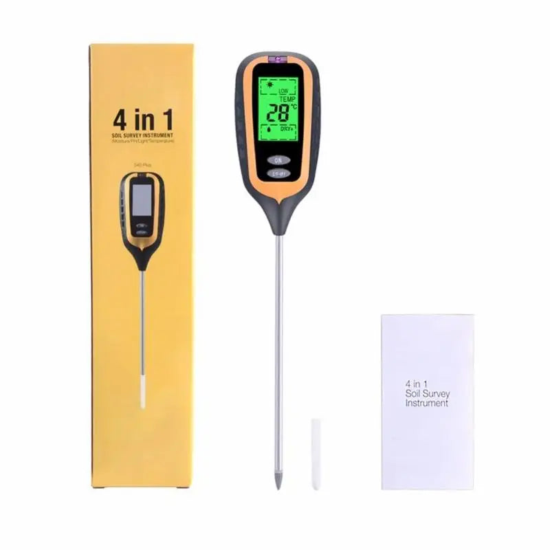 4-in-1 Soil pH Moisture Light & Temperature Tester | Plant Meter Soil Tester Meter Babs 1pc