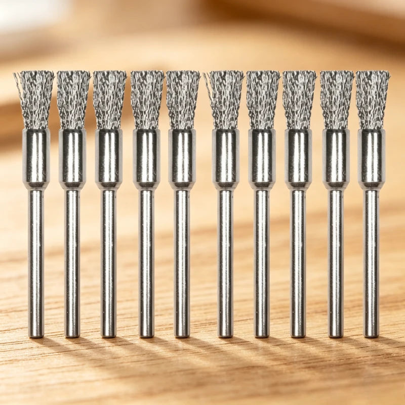 10pcs Steel Wire Polishing Brushes for Dremel & Mini Drill Rotary Tool Brushes Babs