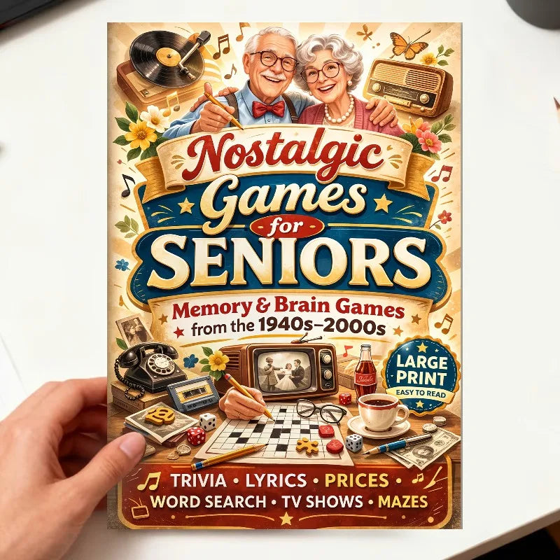Nostalgic Activity Books for Seniors – Brain-Training Set of 2 Senior Activity Books Babs