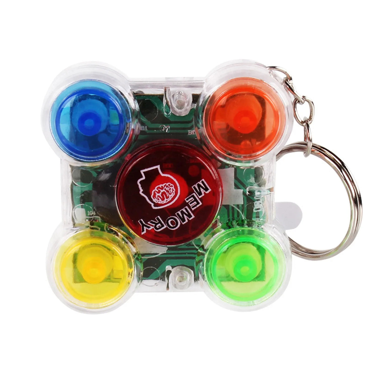 Mini Handheld Memory Game Console Keychain – 26 Games for Kids Handheld Game Keychain Babs White
