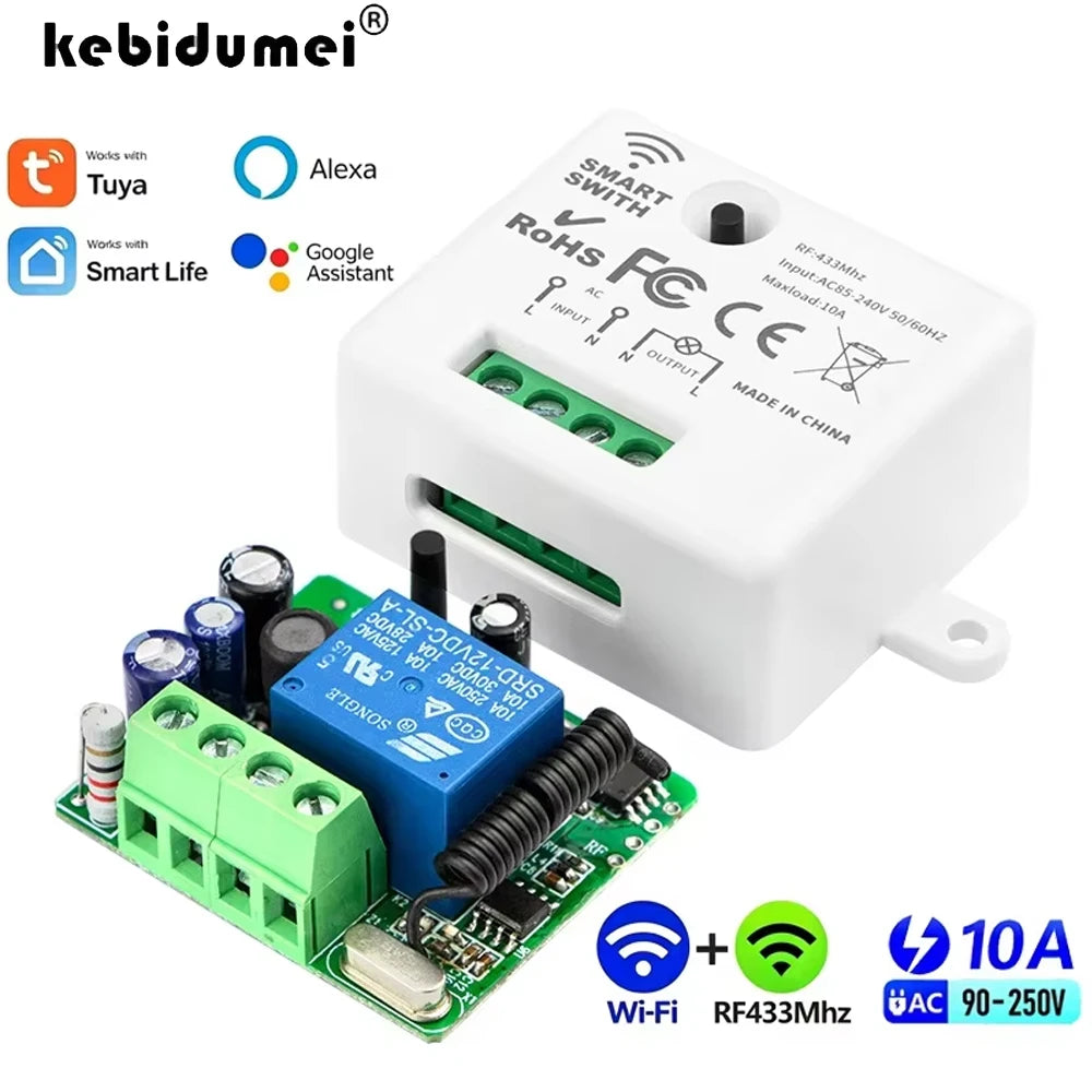 WiFi RF433MHz Smart Light Switch Dry Contact Relay DC12V AC85-240V Smart Relay Switch Babs