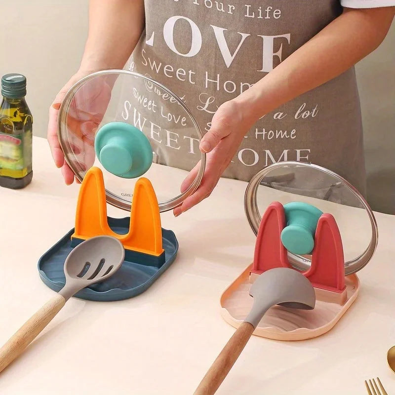 Pan Lid Holder & Spoon Rest – Multi-Slot Kitchen Stand Kitchen Utensil Stand Babs