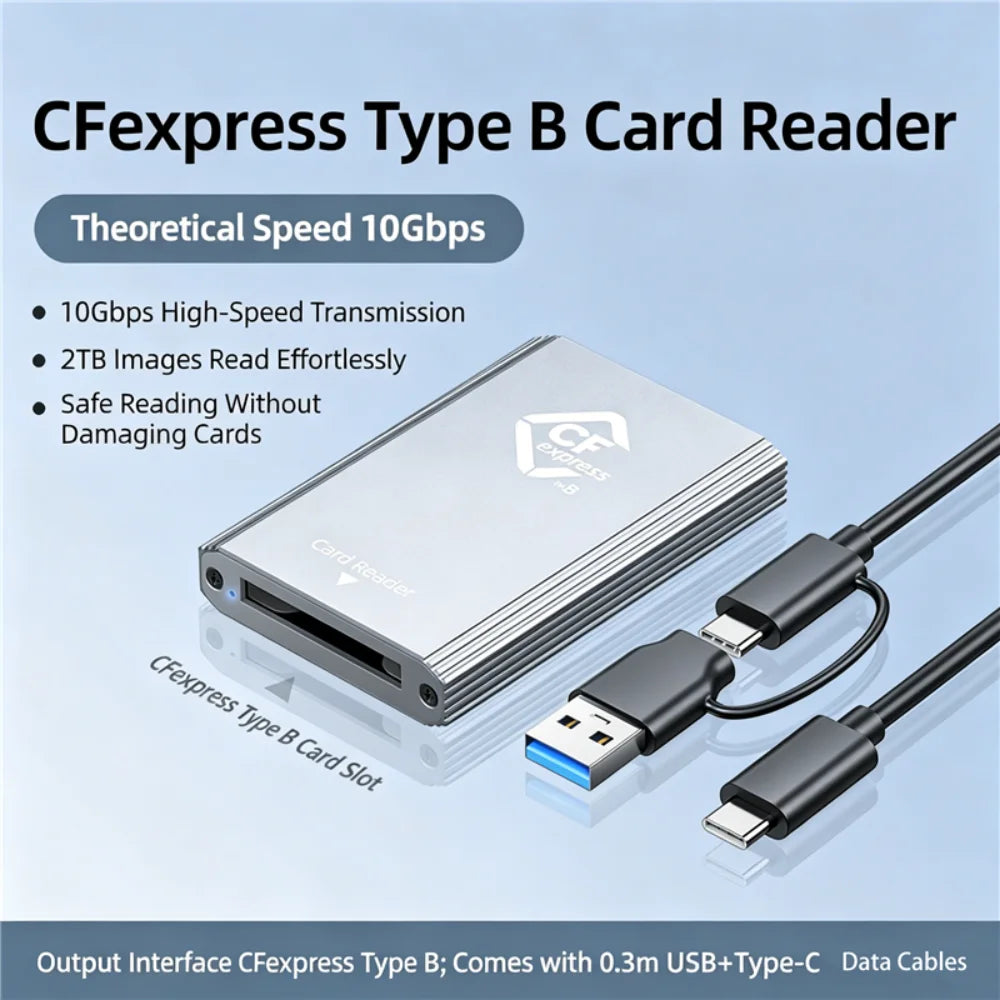 KEBIDUMEI CFexpress Type B Card Reader USB 3.2 10Gbps Adapter CFexpress Card Reader Babs