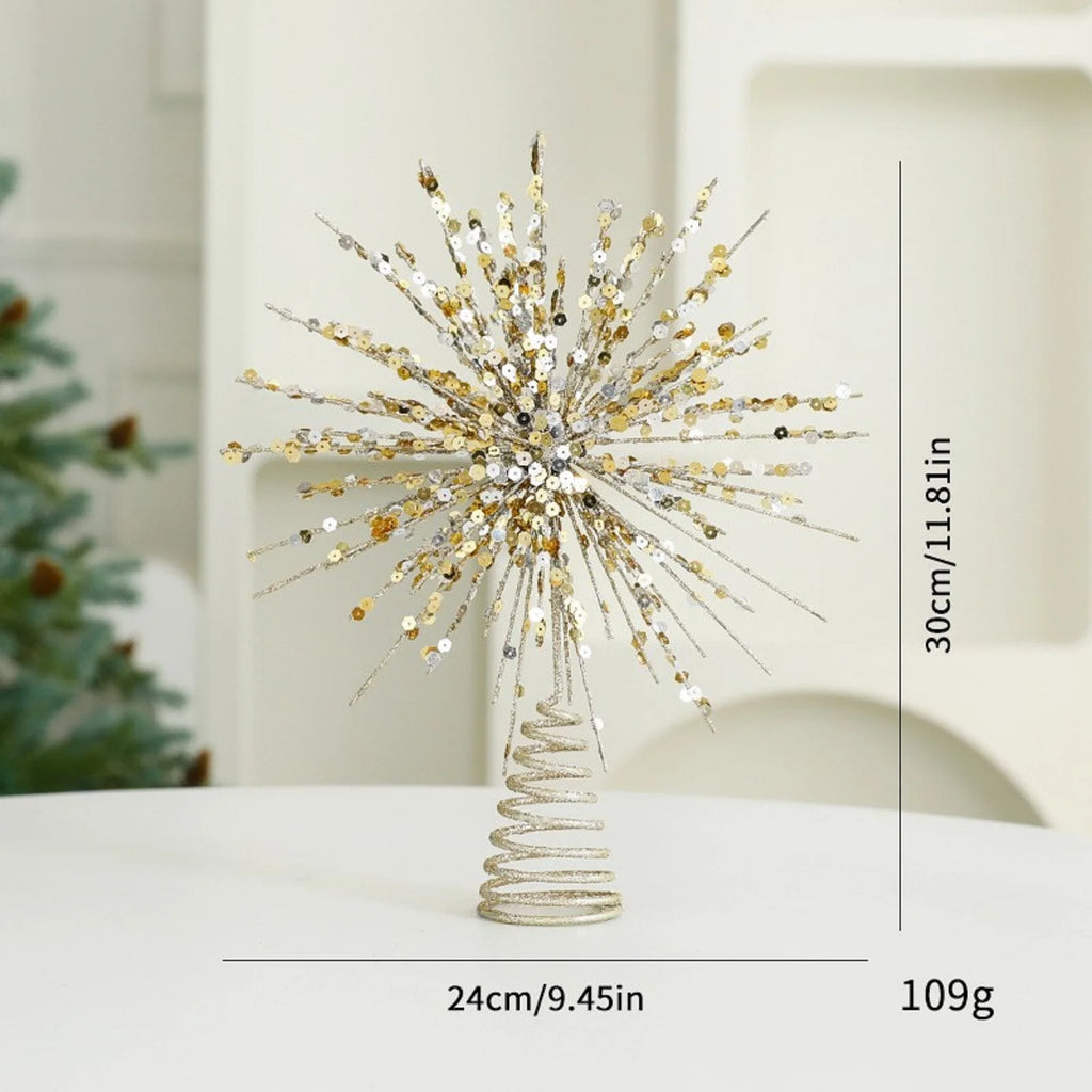 Gold Star Christmas Tree Topper – 30cm Wrought Iron Xmas Ornament Christmas Tree Topper Babs Gold