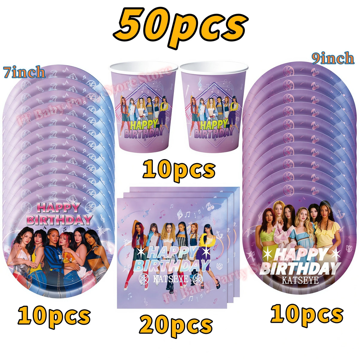 Katseye Kpop Birthday Party Decoration Set – Balloon & Banner Party Decoration Set Babs 50pcs others