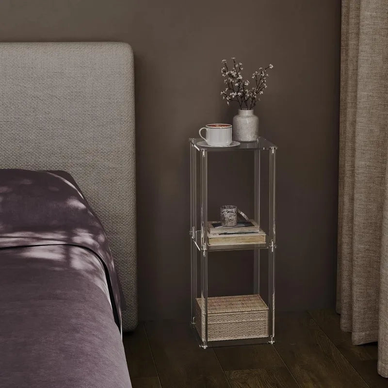 Acrylic Square Side Table – Modern Transparent Nightstand Acrylic Side Table Babs