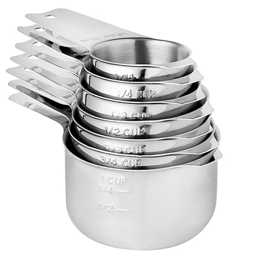 304 Stainless Steel Measuring Cups & Spoons Set – 7/15/16 Pcs Measuring Cups Set Babs 7Pcs Cups