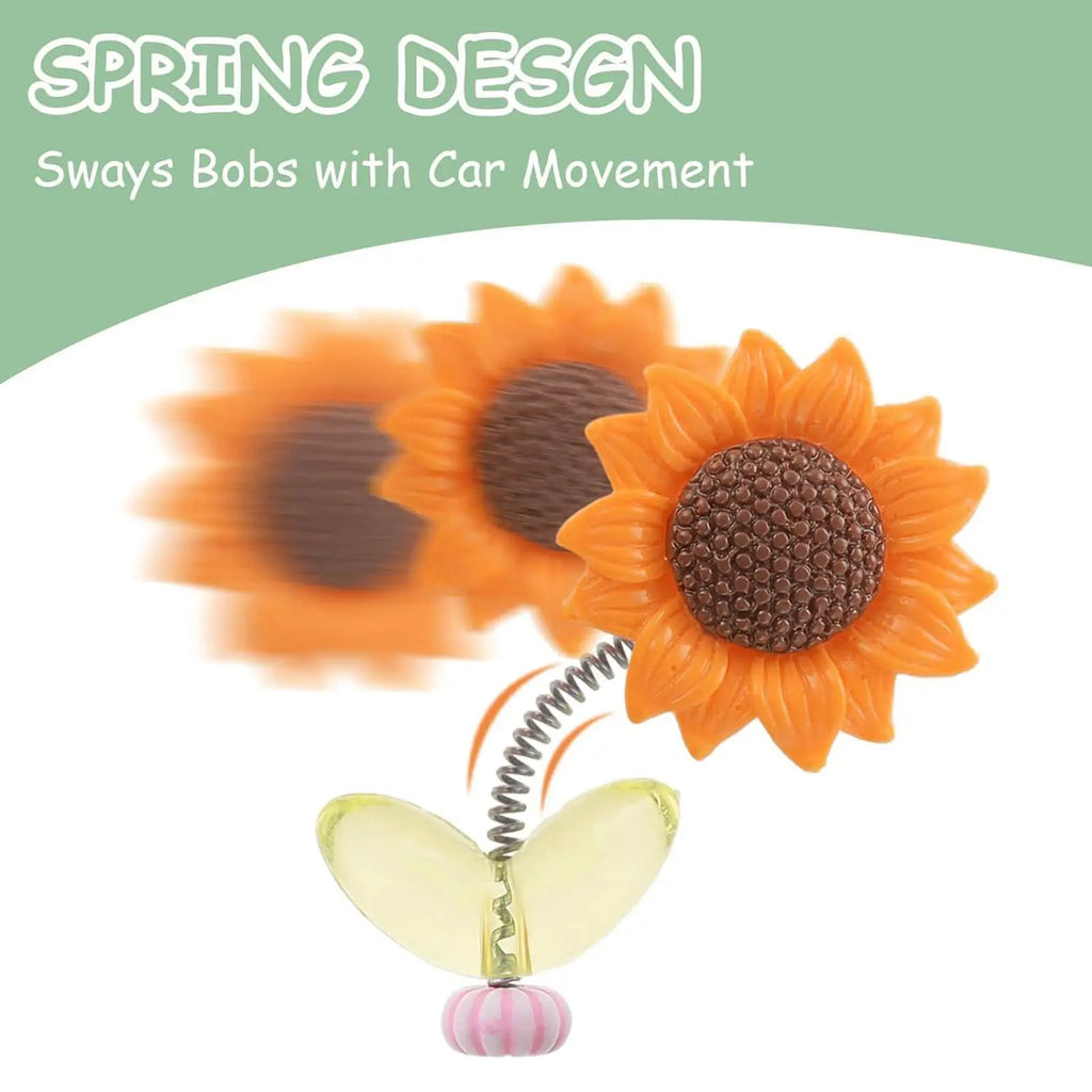 Cute Sunflower Car Decor Set – 5pcs Dashboard Accessories Car Interior Decor Babs