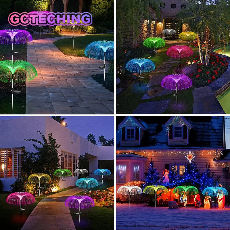 Solar Fiber Jellyfish Garden Stake Light – Color-Changing LED Lawn Solar Garden Stake Light Babs