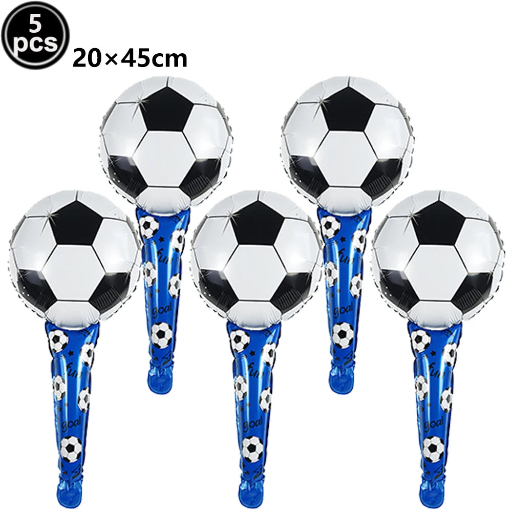 Boy's 8th Birthday Soccer Foil Balloons Party Set