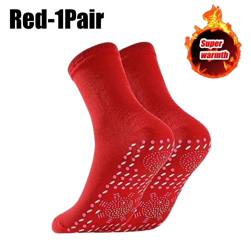 Magnetic Therapy Massage Socks – Warm Non-Slip Winter Socks Magnetic Therapy Socks Babs Red-1Pair