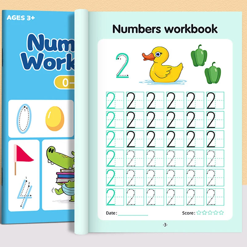 Kids Number Writing Math Workbook – 48 Pages, Ages 3–6 Kids Math Workbook Babs