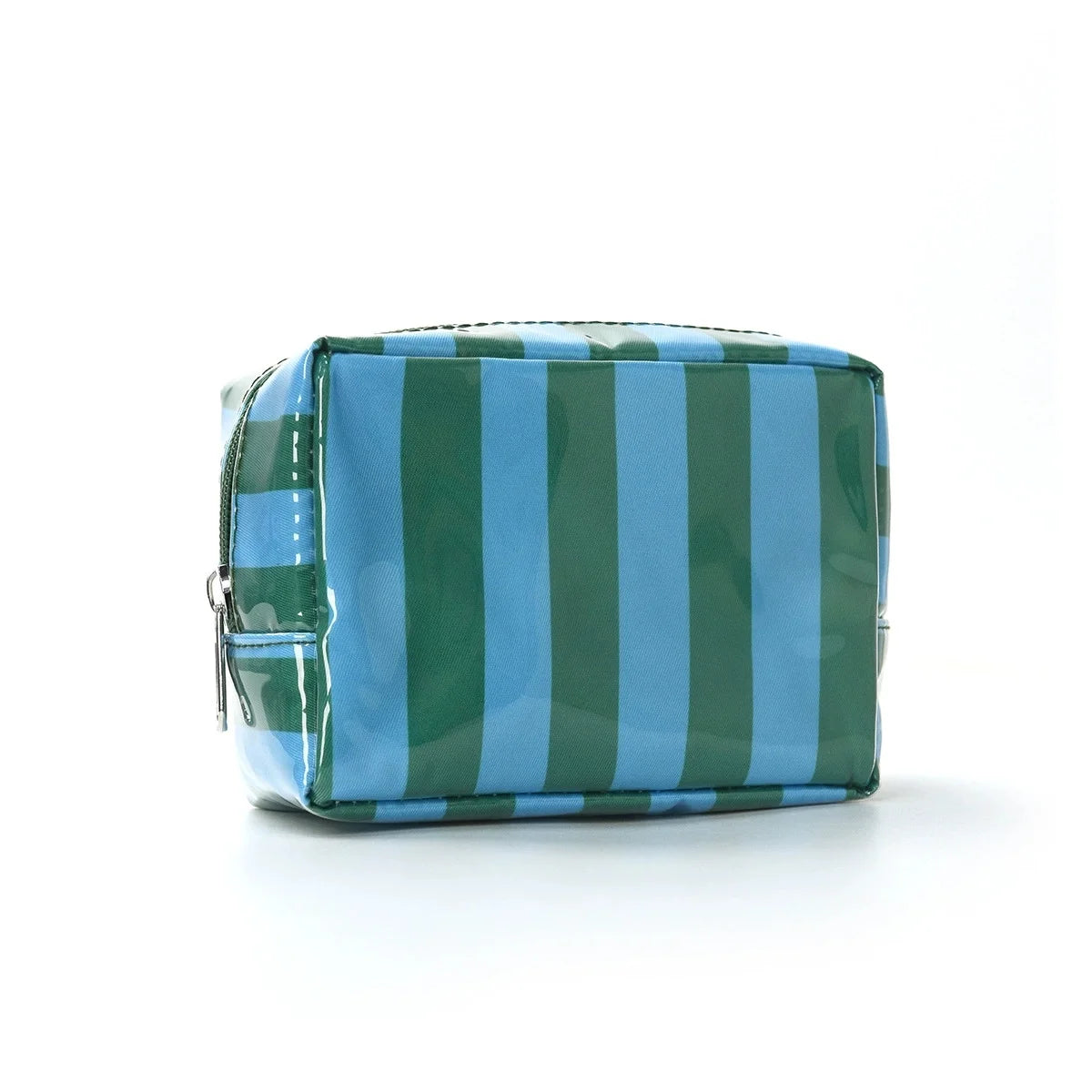 Striped Mini Makeup Bag with Zipper – Cute Cosmetic Pouch Cosmetic Pouch Babs Blue Green