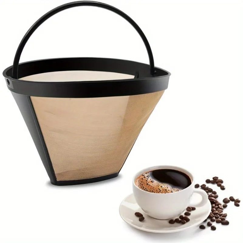 Reusable #4 Cone Gold Coffee Filter – Fits Cuisinart & Ninja Reusable Coffee Filter Babs
