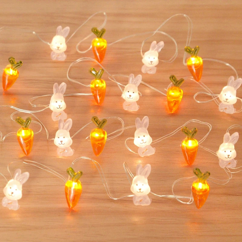 2M 20 LED Easter String Light Garland – Bunny, Egg & Carrot Easter Fairy Light Garland Babs