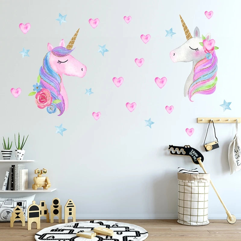 Unicorn Glow in the Dark Wall Stickers – Kids Room Decals Glow Wall Decals Babs