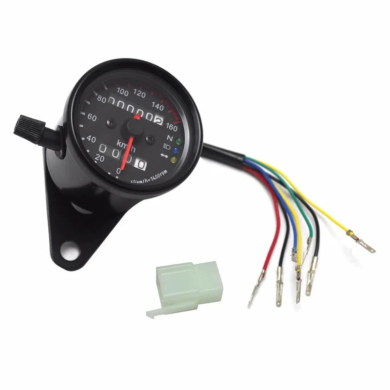 Universal Motorcycle Speedometer Odometer 12V Dual Speed Meter LED Motorcycle Speedometer Babs