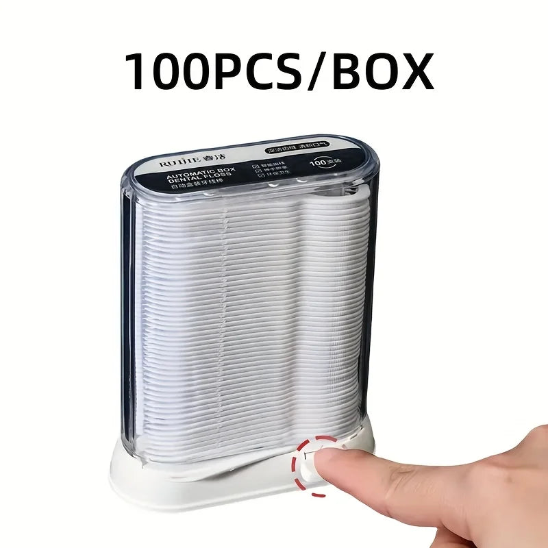 Smart Auto Pop-Up Dental Floss Dispenser Box & Refills Dental Floss Dispenser Babs 100PCS