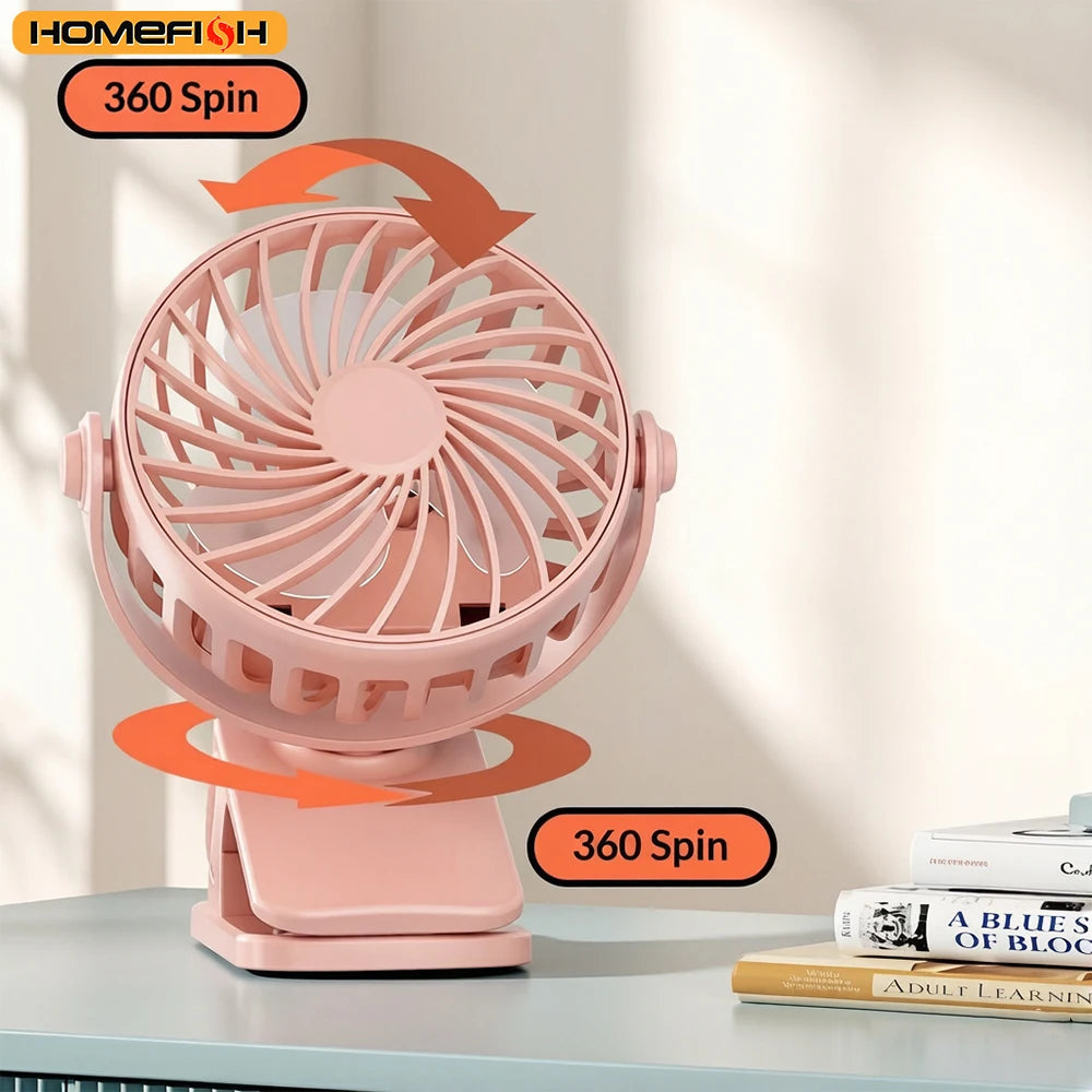 HOMEFISH USB Rechargeable Mini Travel Fan – Foldable Portable Portable Mini Fan Babs