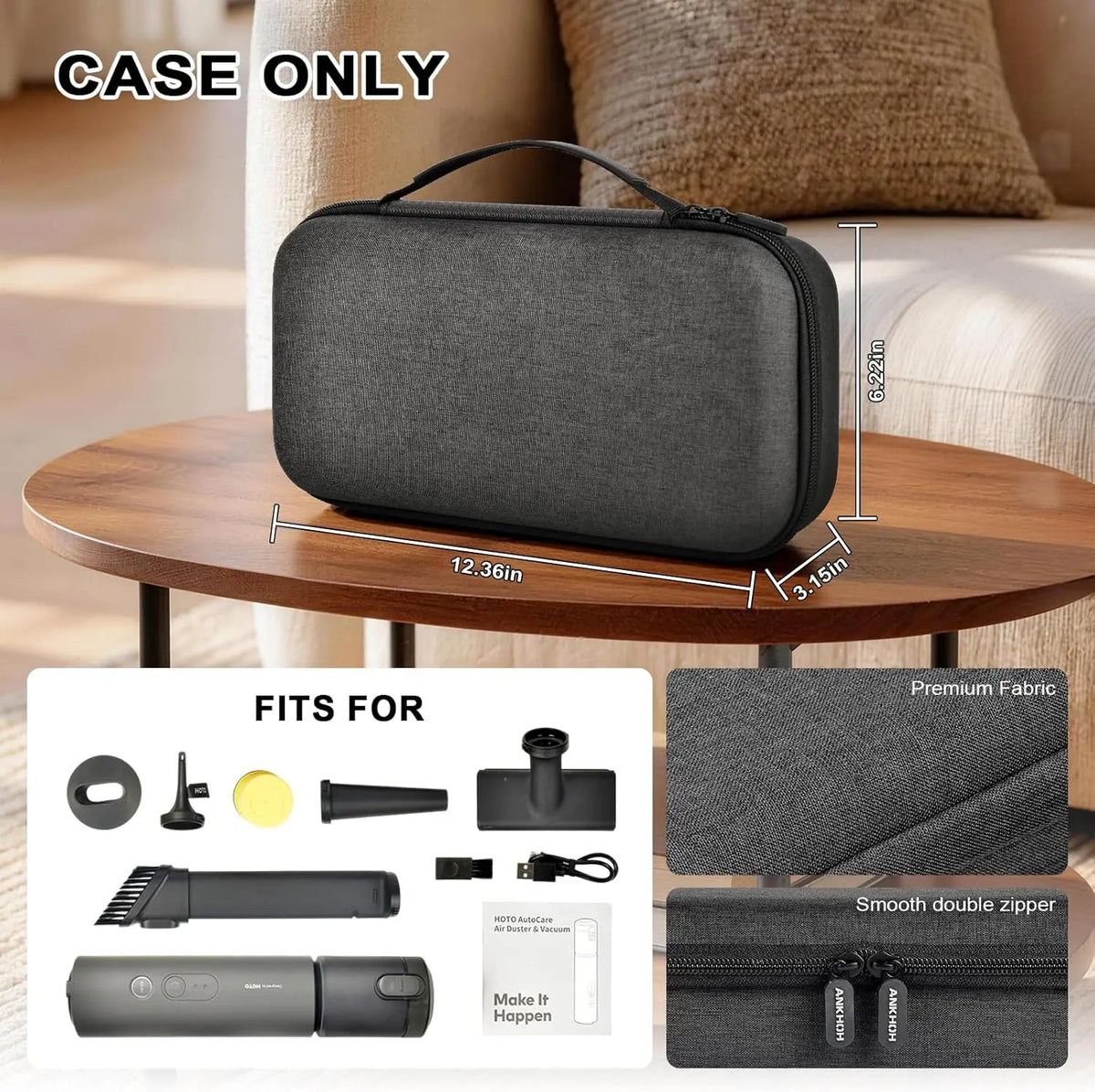Hard EVA Case for HOTO Voice-Tank 4-in-1 Car Vacuum Organizer EVA Protective Case Babs