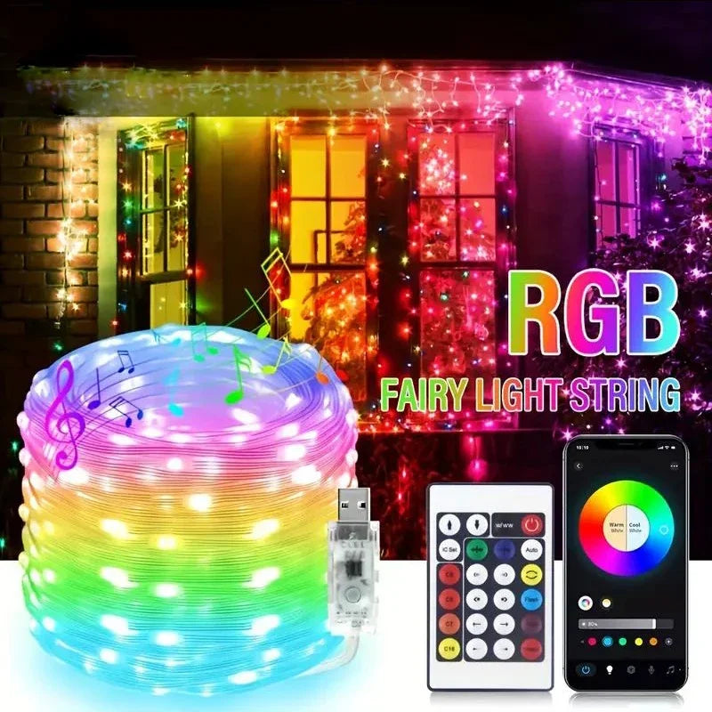 Bluetooth RGBIC Dreamcolor LED Fairy String Lights USB 5m–20m LED Fairy String Lights Babs