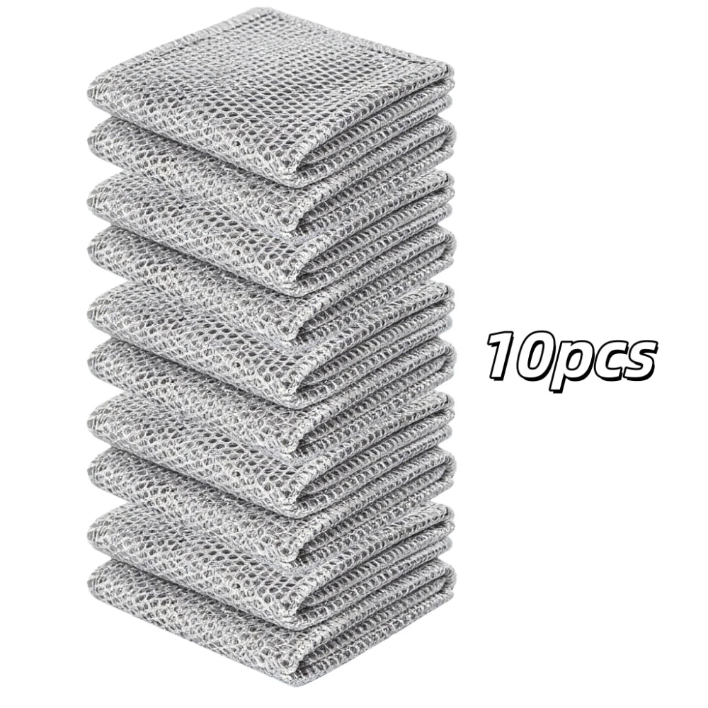 Double-Sided Metal Wire Scrubber Cloth – Kitchen Scouring Pad Kitchen Scouring Pad Babs Double Layer 10pcs