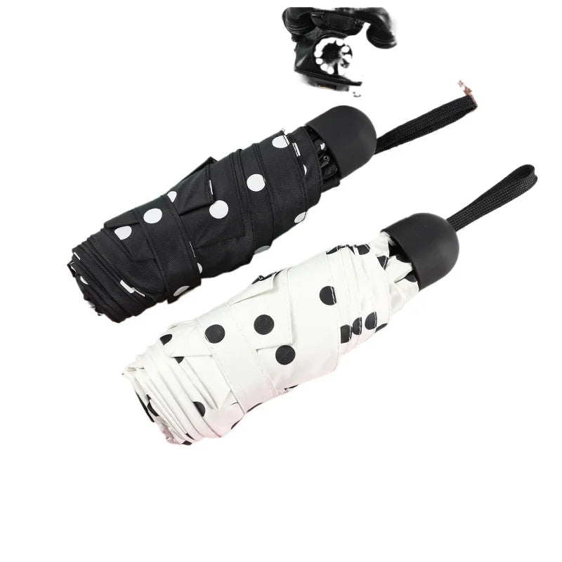 Polka Dot Foldable Parasol – UPF 50+ UV Protection Sun Umbrella Foldable Sun Parasol Babs