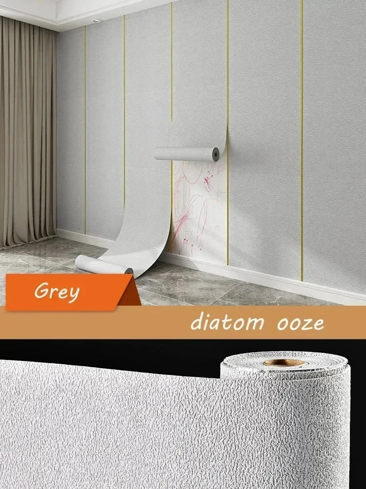 3D Self-Adhesive XPE Wall Panel – Waterproof & Insulating Self-Adhesive Wallpaper Babs Diatom Rice grey 1000cmx50cm