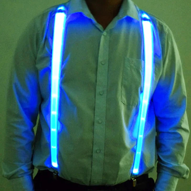 LED Light Up Suspenders & Bow Tie Set – Glow Party Costume LED Costume Accessories Babs