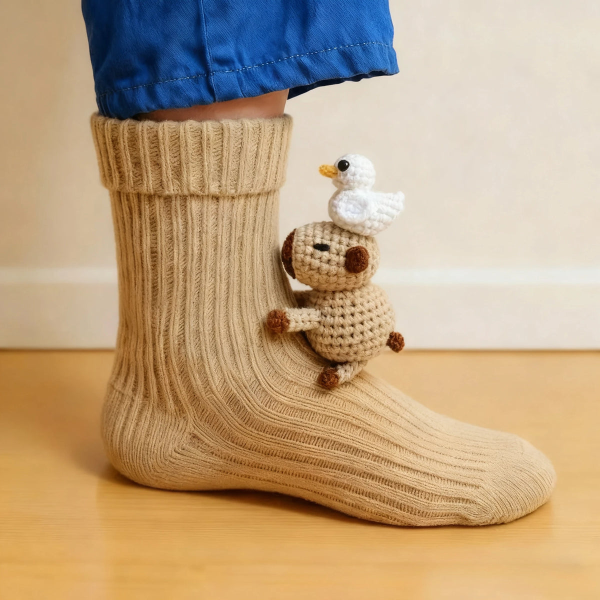 3D Knitted Animal Floor Socks – Cute Sloth & Panda Gift Novelty Knitted Socks Babs style 5 One Size