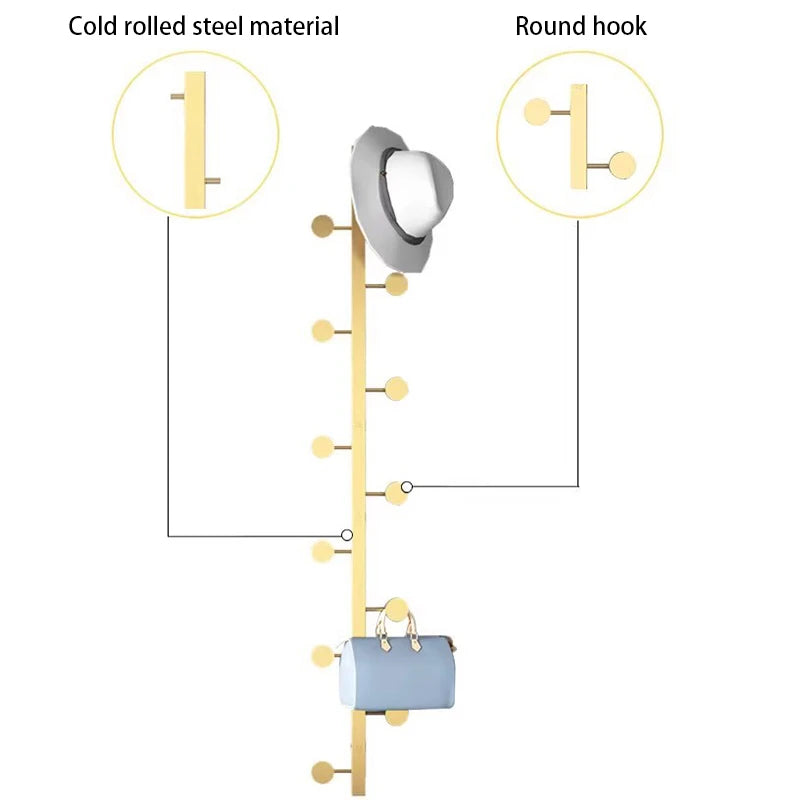 Nordic Luxury Wall Coat Rack – 6-Hook Modern Metal Hanger Wall Coat Rack Babs