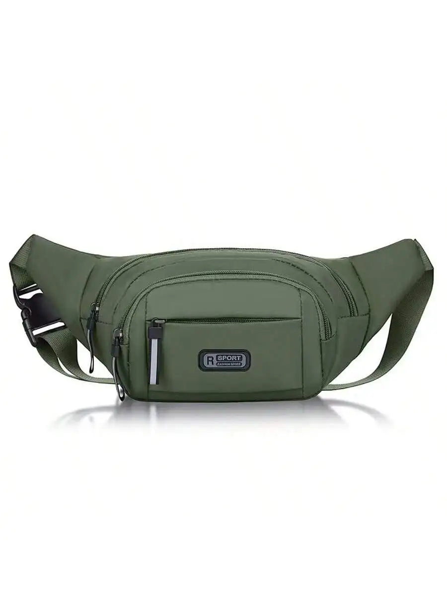Men's Waterproof Nylon Fanny Pack – Multi-Pocket Belt Bag Belt Bag / Fanny Pack Babs green