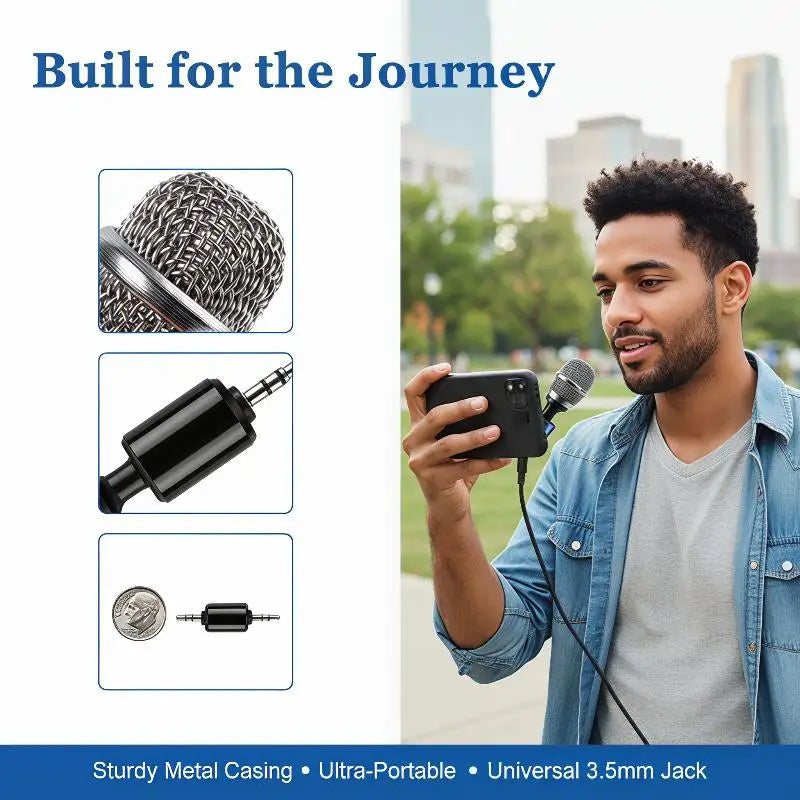 Mini Bendable Metal Condenser Mic – Plug & Play Podcast Mic Condenser Microphone Babs