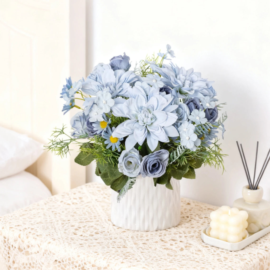 Artificial Dahlia Rose Silk Bouquet – Wedding & Home Décor Artificial Flower Bouquet Babs