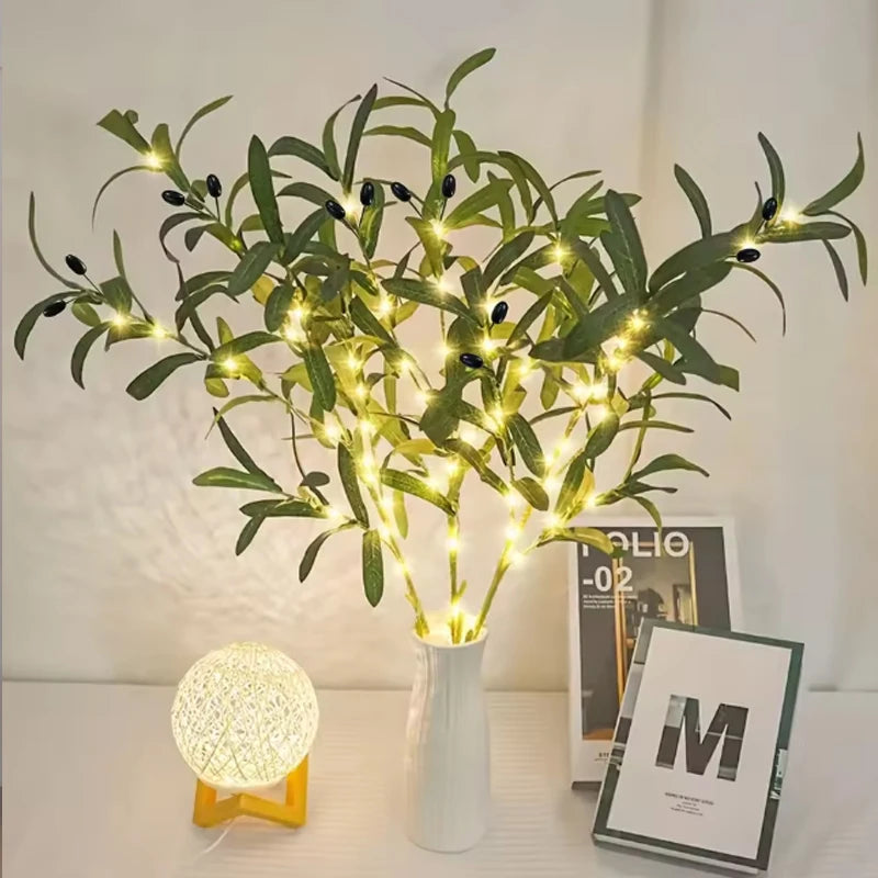 Olive Branch Fairy Light String – Battery Powered Indoor Decor Fairy String Lights Babs