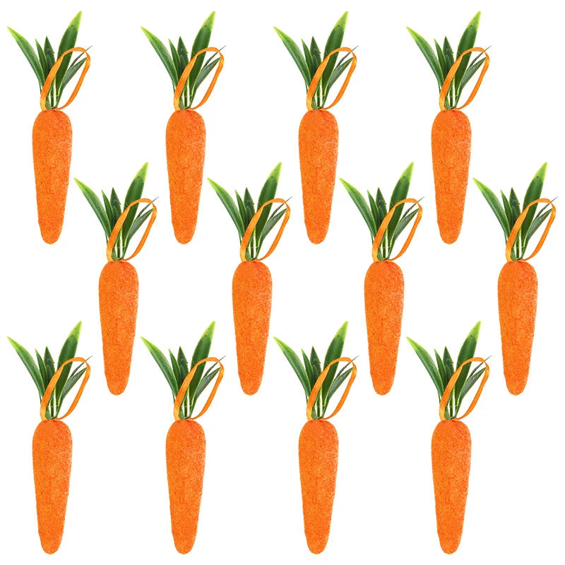 Easter Foam Carrot Ornaments – Hanging Tree Pendants & Party Decor Easter Hanging Ornaments Babs 12pcs 7cm
