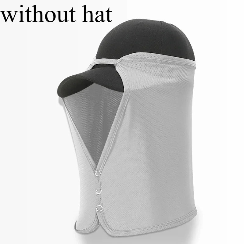 UPF 50+ Outdoor Face & Neck Sun Cover – Quick-Dry Cycling Veil Outdoor Sun Veil Babs LIGHT GRAY