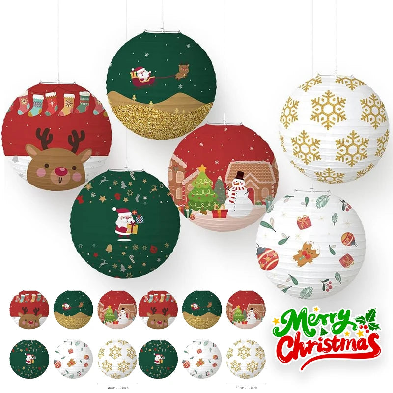 Holiday Paper Lantern Decor Set – Party & Christmas Ornaments Paper Lantern Set Babs